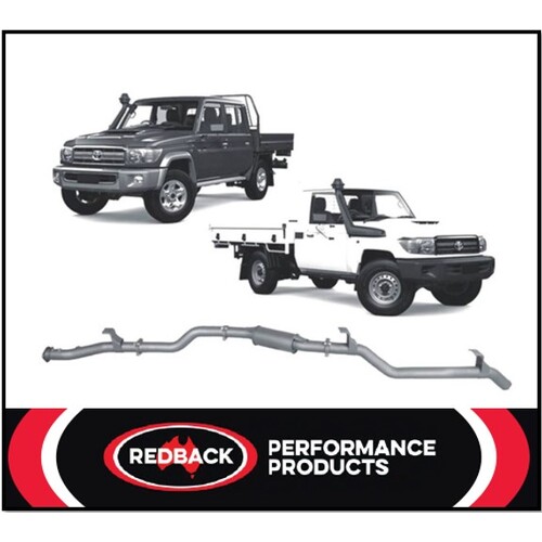 REDBACK 3" 409 STAINLESS STEEL DPF BACK EXHAUST SYSTEM WITH RESONATOR FITS TOYOTA LANDCRUISER VDJ79R 2016-ON