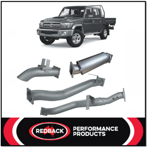 REDBACK 4" 409 STAINLESS STEEL DPF BACK EXHAUST SYSTEM WITH RESONATOR FITS TOYOTA LANDCRUISER VDJ79R 2016-ON