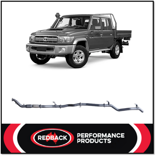 REDBACK 3" 409 STAINLESS STEEL CAT/PIPE ONLY EXHAUST SYSTEM FITS TOYOTA LANDCRUISER VDJ79R 2007-2016 DUAL CAB