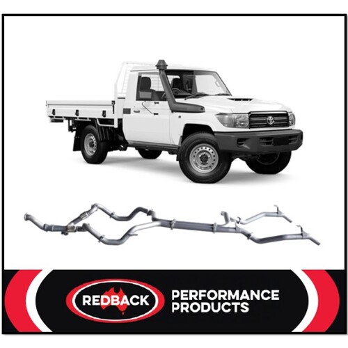 REDBACK TWIN 3" 409 STAINLESS STEEL TURBO BACK PIPE ONLY EXHAUST SYSTEM FITS TOYOTA LANDCRUISER VDJ79R 2007-2016 SINGLE CAB