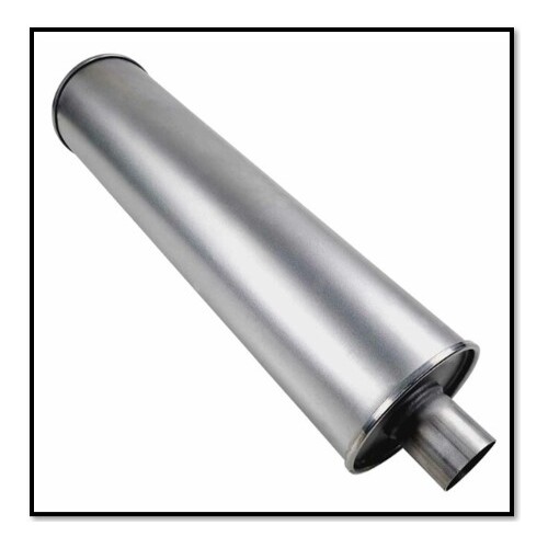 GLASS PACKED BAFFLED TRUCK MUFFLER 6" ROUND X 24" LONG X 3" IN/OUT