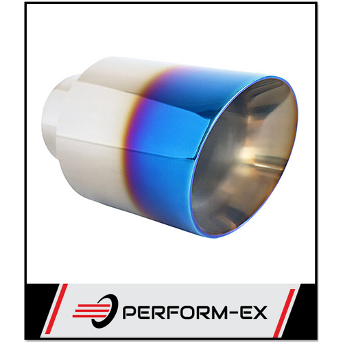 ANGLE CUT INNER CONE BLUE FLAME EXHAUST TIP - 2.5" INLET - 4" OUTLET (6.5" LONG)