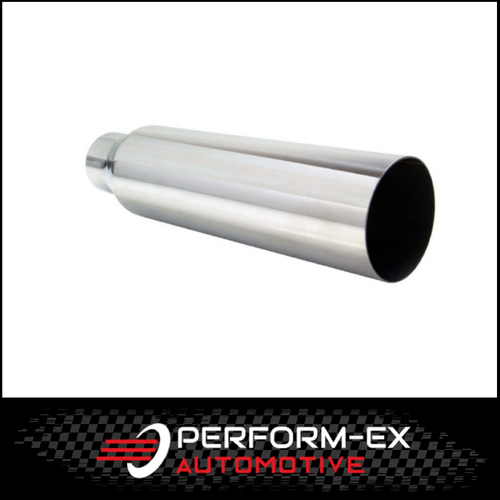STRAIGHT CUT STAINLESS STEEL EXHAUST TIP - 2" INLET - 3" OUTLET (12" LONG)