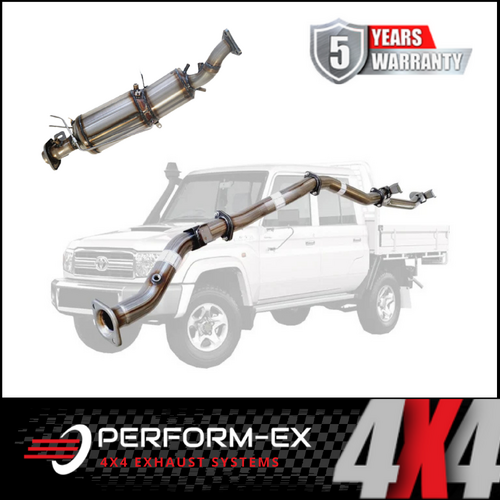 PERFORM-EX 3" STAINLESS STEEL TURBO BACK EXHAUST SYSTEM WITH DPF DUMMY DELETE FITS TOYOTA LANDCRUISER VDJ79R 4.5L V8 2016-2025 - PIPE ONLY