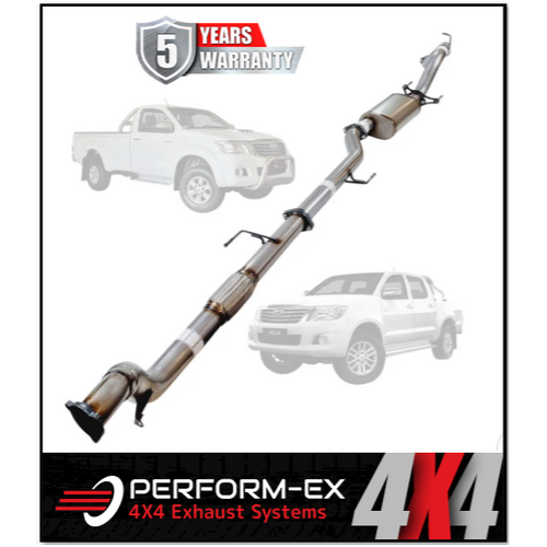 PERFORM-EX 3" STAINLESS STEEL NO CAT/MUFFLER TURBO BACK EXHAUST SYSTEM FITS TOYOTA HILUX KUN26R 3.0L 4CYL 2005-2015