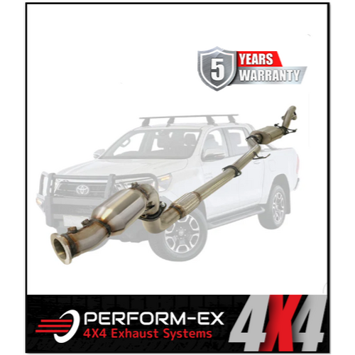 PERFORM-EX 3" TURBO BACK STAINLESS STEEL CAT/MUFFLER EXHAUST SYSTEM FITS TOYOTA HILUX GUN126R 2.8L 4CYL 2015-ON