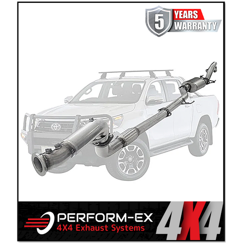 PERFORM-EX 3" TURBO BACK STAINLESS STEEL WITH MUFFLER EXHAUST SYSTEM FITS TOYOTA HILUX GUN126R 2.8L 4CYL 2015-ON