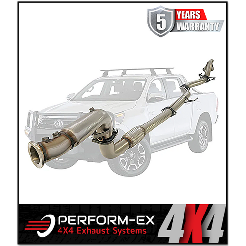 PERFORM-EX 3" TURBO BACK STAINLESS STEEL PIPE ONLY EXHAUST SYSTEM FITS TOYOTA HILUX GUN126R 2.8L 4CYL 2015-ON