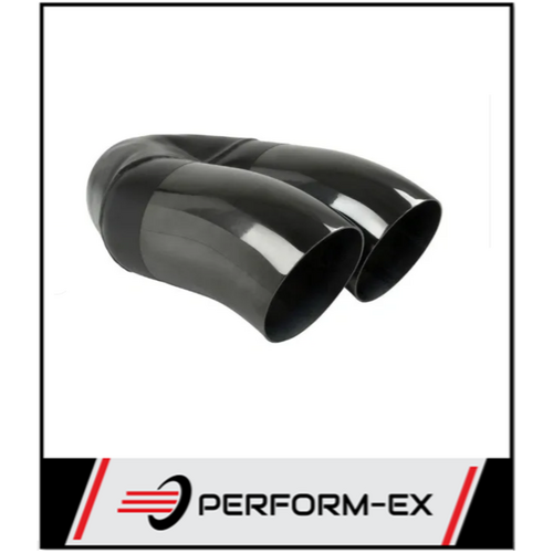 DUMP PIPE BLACK CHROME EXHAUST TIP - 2.25" INLET - TWIN 3" OUTLET (9" LONG)