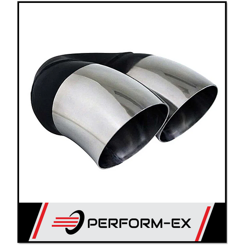 DUMP PIPE STAINLESS STEEL EXHAUST TIP - 2.5" INLET - TWIN 3" OUTLET (9" LONG)