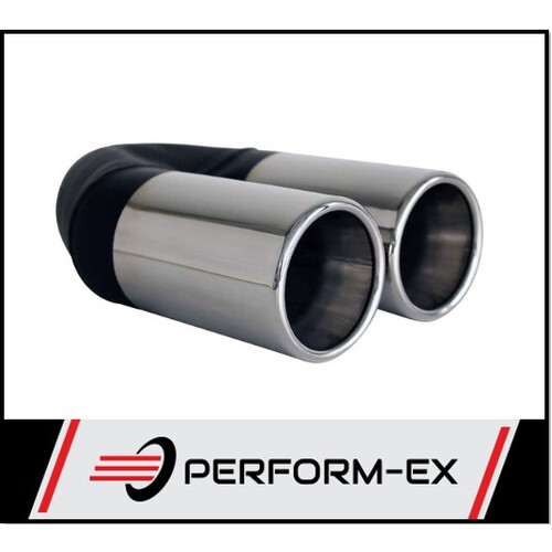 STRAIGHT CUT ROLLED IN Y PIECE EXHAUST TIP - DUAL 3" (OUTLET) 8" LONG