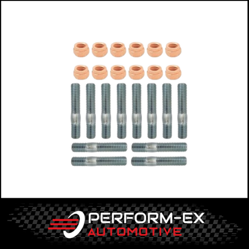 M10 X 1.25 EXHAUST MANIFOLD EXTRACTORS STUD & COPPER NUT KIT (42MM LONG)