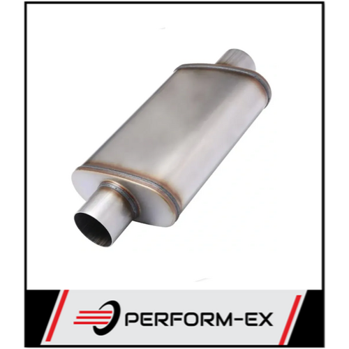 PERFORM-EX 9" X 4" OVAL 14" LONG 2" C/C 409 SS MEGA FLOW UNIVERSAL MUFFLER