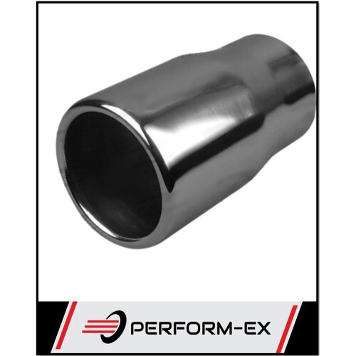 2 1/2" INLET 3" OUTLET 5" STRAIGHT CUT ROLLED IN EXHAUST TIP (KNOCK ON)