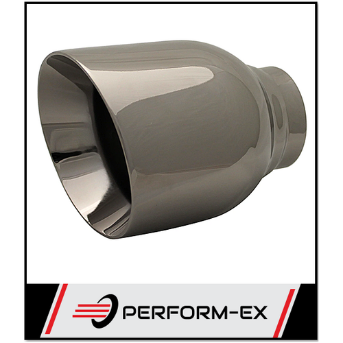ANGLE CUT INNER CONE BLACK CHROME EXHAUST TIP - 2.5" INLET - 4" OUTLET (5" LONG)