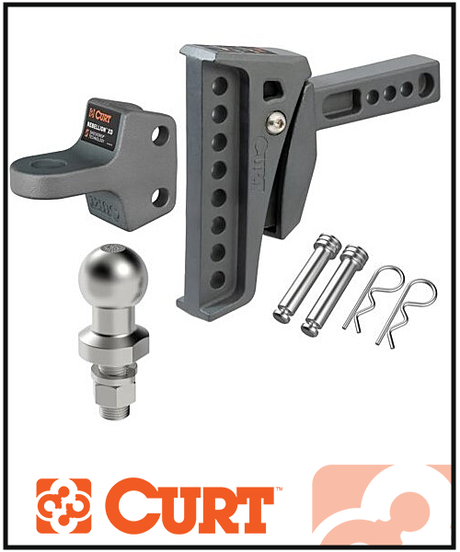CURT REBELLION XD SHOCK DROP BALL MOUNT (70MM TOWBALL KIT)