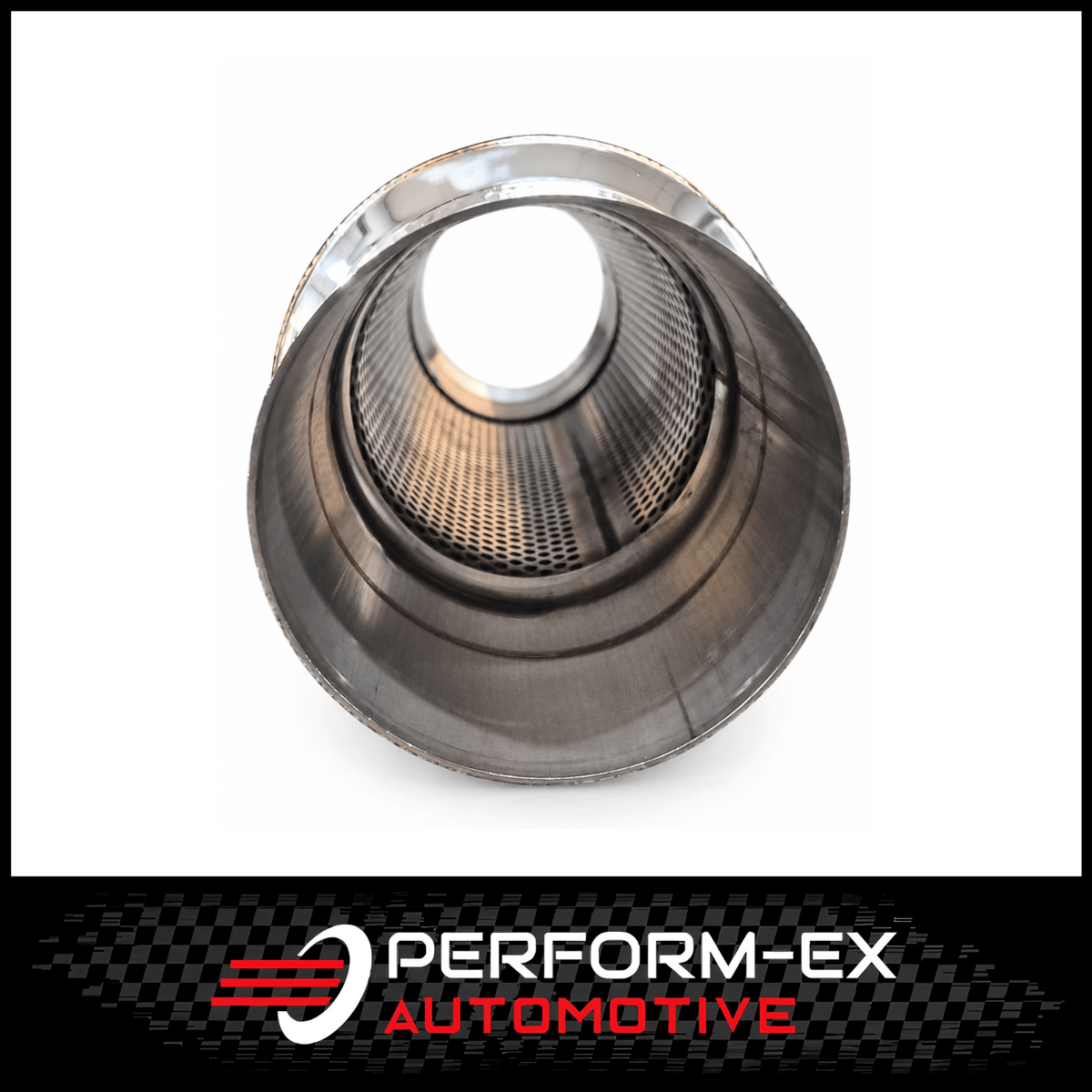 UNIVERSAL 304 STAINLESS STEEL MUFFLER 4" CENTRE/CENTRE - 14" LONG X 5" ROUND - MEGA FLOW (BW14CC400M-304NP)