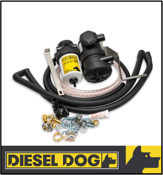 DIESEL DOG FUEL FILTER / CATCH CAN DUAL KIT FITS FORD RANGER PXIII 2.0L BI-TURBO 2018-2022 (90024)