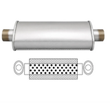 UNIVERSAL MUFFLER 1.75" CENTRE/CENTRE - 5" X 3" X 18" LONG OVAL - GLASS PACKED (A342GP)