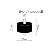 UNIVERSAL COTTON REEL EXHAUST MOUNT 38MM (M8 THREAD)