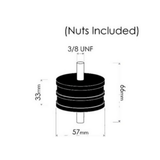 UNIVERSAL COTTON REEL EXHAUST MOUNT 57MM (3/8 UNF THREAD)