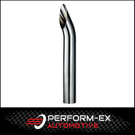 CHROME EXHAUST STACK CURVED 3.5" OD X 60" (1525MM) LONG WITH PLAIN INLET (CPS3560)