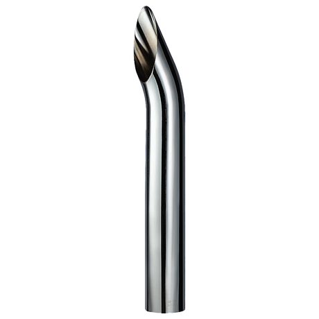 CHROME EXHAUST STACK CURVED 4" OD X 36" (915MM) LONG WITH PLAIN INLET (CPS4036)