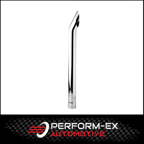 CHROME EXHAUST STACK CURVED 4" OD X 24" (610MM) LONG WITH EXPANDED INLET (CXS4024)