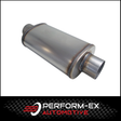 9" X 5" OVAL 14" LONG 4" C/C MEGA POWER 409 STAINLESS STEEL UNIVERSAL MUFFLER (D1026-409)
