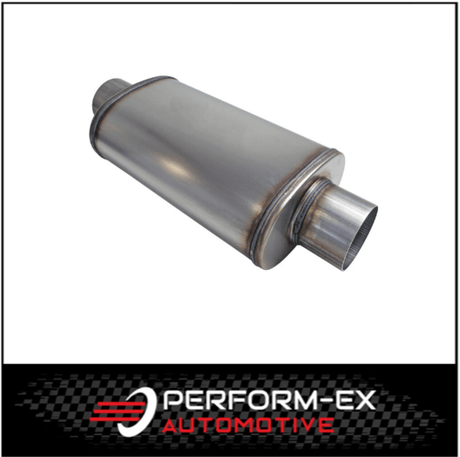 UNIVERSAL 409 STAINLESS STEEL MUFFLER 3" CENTRE/CENTRE - 8" X 5" X 14" LONG OVAL - MEGA FLOW (D826M-409)