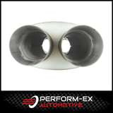 UNIVERSAL 409 STAINLESS STEEL MUFFLER 3" DUAL IN/OUT - 8" X 5" X 14" LONG OVAL - MEGA FLOW (D826X-409)
