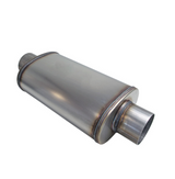 9" X 5" OVAL 14" LONG 3.5" C/C MEGA POWER 409 STAINLESS STEEL UNIVERSAL MUFFLER (D926-409)