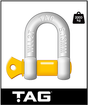 TAG DROP FORGED CARBON STEEL D-SHACKLE - LOAD RATE 2000KG 13MM (DSG013)