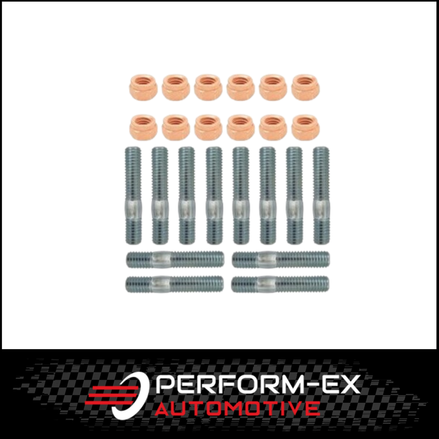 M8 X 1.25 EXHAUST MANIFOLD EXTRACTORS STUD & COPPER NUT KIT (47MM LONG)