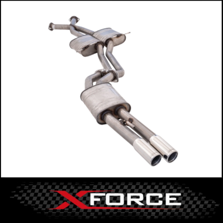 XFORCE TWIN 2.5" CATBACK 409 STAINLESS STEEL EXHAUST SYSTEM WITH MUFFLER REAR FITS HOLDEN COMMODORE VT VU VX VY VZ V8 WAGON/UTE