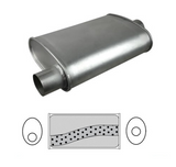 10" x 4" OVAL 14" LONG 2.25" O/C MEGA FLOW REDBACK UNIVERSAL MUFFLER (F627M)