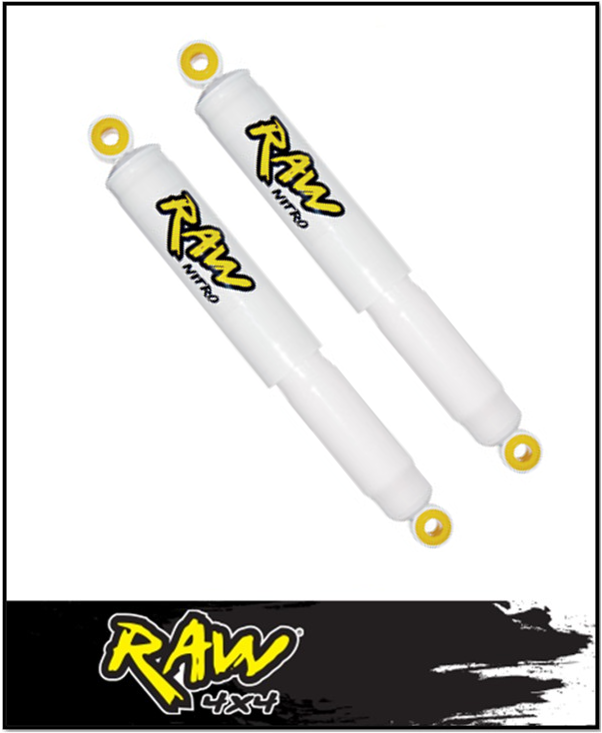 RAW 4X4 NITRO 2" RAISED REAR SHOCKS (PAIR) FITS TOYOTA LANDCRUISER VDJ76R 2007-2025 (G6006Y)