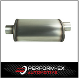 UNIVERSAL 409 STAINLESS STEEL MUFFLER 3" OFFSET/CENTRE - 11" X 5" X 18" LONG OVAL - MEGA FLOW (H843M-409)