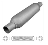 12" LONG X 2.5" 63MM IN/OUT REDBACK LOUVERED HOTDOG EXHAUST (HD12250)