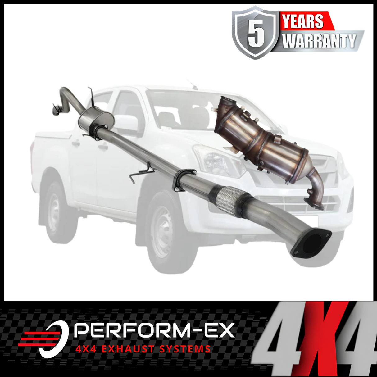 PERFORM-EX 3" STAINLESS STEEL DPF BACK EXHAUST SYSTEM WITH DPF DUMMY FITS ISUZU D-MAX TF 3.0L 4JJ1 4CYL 2016-2020