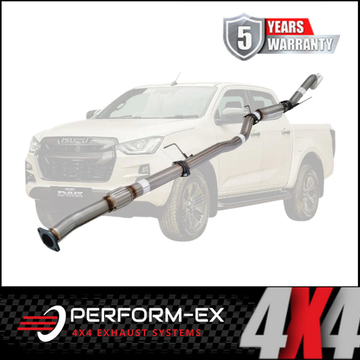 PERFORM-EX 3" STAINLESS STEEL DPF BACK EXHAUST SYSTEM FITS ISUZU D-MAX RG 3.0L 4CYL 1/2020-ON