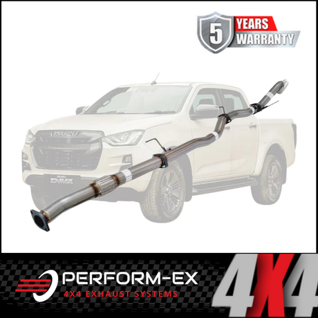PERFORM-EX 3" STAINLESS STEEL DPF BACK EXHAUST SYSTEM FITS ISUZU D-MAX RG 3.0L 4CYL 1/2020-ON