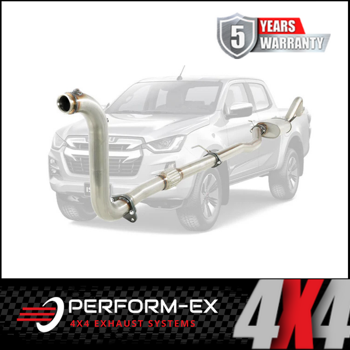 PERFORM-EX 3" STAINLESS STEEL TURBO BACK EXHAUST SYSTEM (DPF DELETE) FITS ISUZU D-MAX RG 3.0L 4CYL 1/2020-ON