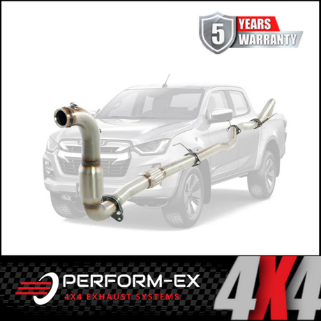 PERFORM-EX 3" STAINLESS STEEL TURBO BACK EXHAUST SYSTEM (DPF DELETE) FITS ISUZU D-MAX RG 3.0L 4CYL 1/2020-ON