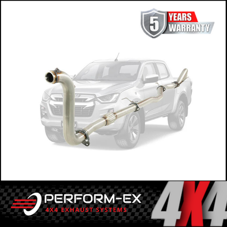 PERFORM-EX 3" STAINLESS STEEL TURBO BACK EXHAUST SYSTEM (DPF DELETE) FITS ISUZU D-MAX RG 3.0L 4CYL 1/2020-ON