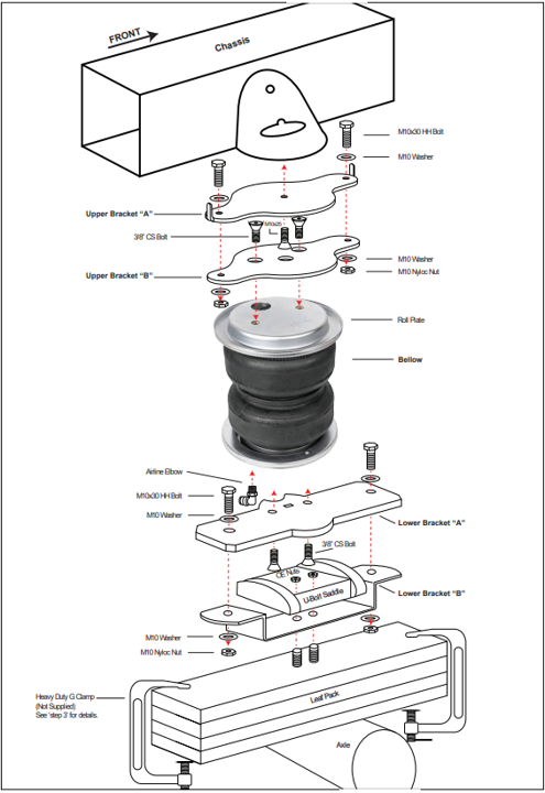 POLYAIR AIRBAG SUSPENSION KIT (STANDARD HEIGHT) FITS FORD RANGER SUPER DUTY T6.2 9/2025-ON (88378ULT)