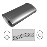 8" X 4" OVAL 14" LONG 2" O/C MEGA FLOW REDBACK UNIVERSAL MUFFLER NO SPIGOTS (J527MN)