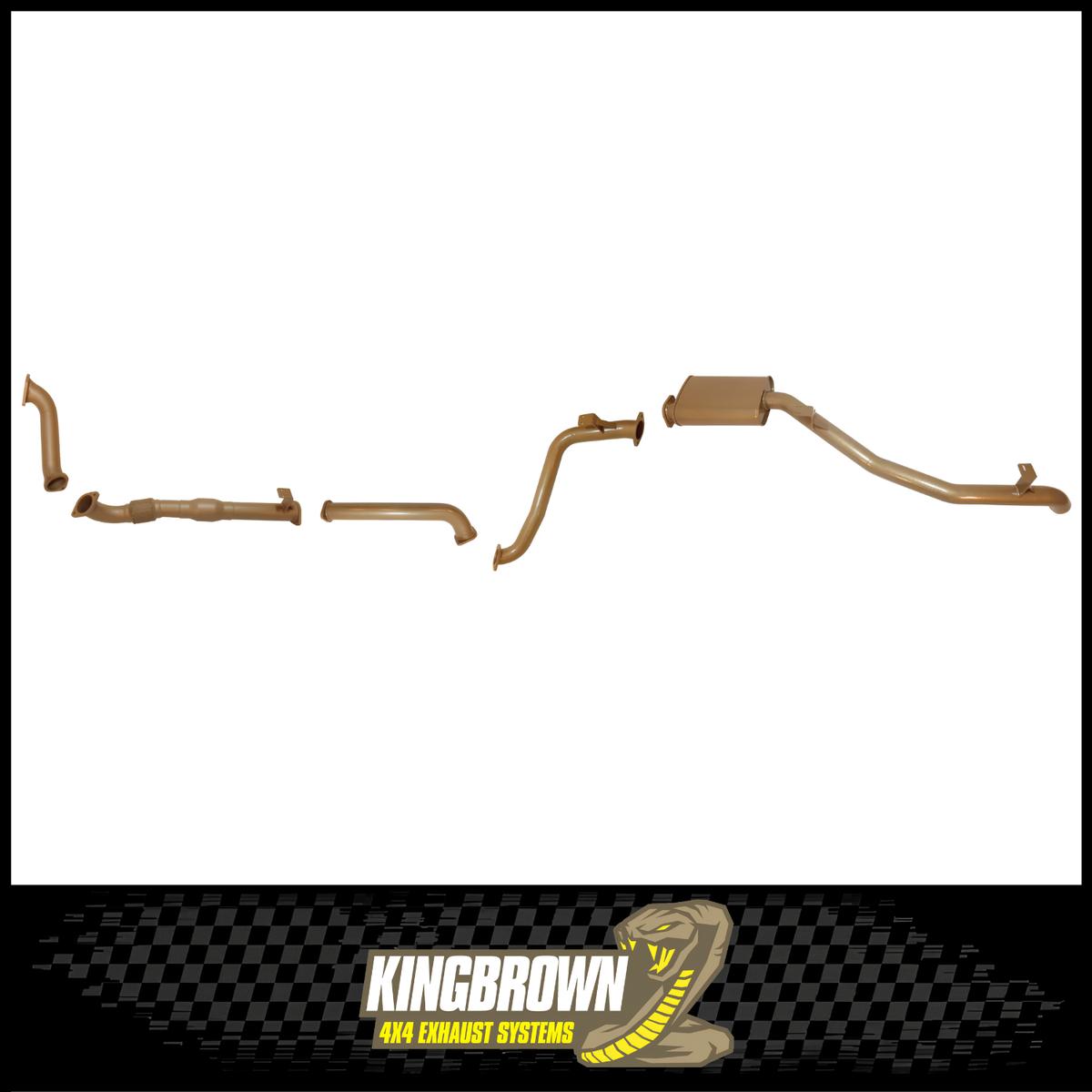 KING BROWN 3" TURBO BACK EXHAUST SYSTEM FITS TOYOTA LANDCRUISER HDJ79R 4.2L 1HD-FTE 11/2001-6/2007 - CAT/MUFFLER (KB12004-XCMX)