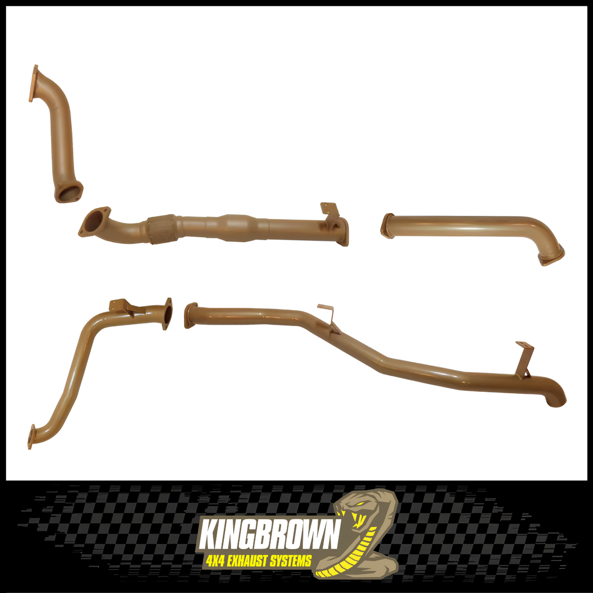 KING BROWN 3" TURBO BACK EXHAUST SYSTEM FITS TOYOTA LANDCRUISER HDJ79R 4.2L 1HD-FTE 11/2001-6/2007 - CAT/PIPE ONLY (KB12004-XCXX)