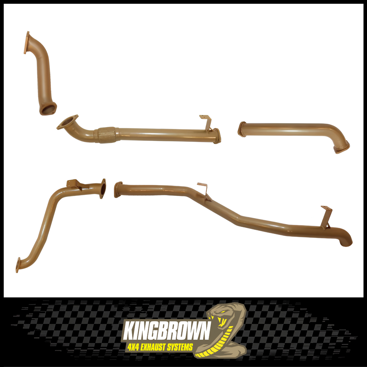 KING BROWN 3" TURBO BACK EXHAUST SYSTEM FITS TOYOTA LANDCRUISER HDJ79R 4.2L 1HD-FTE 11/2001-6/2007 - NO CAT/PIPE ONLY (KB12004-XXXX)
